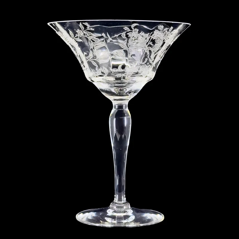 Lace Bouquet Champagne Coupe by Morgantown Glass Co.