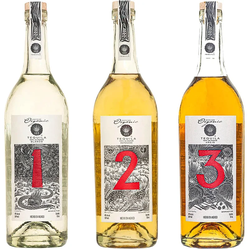 123 Blanco, Reposado, & Anejo Tequila Value Bundle 750 mL