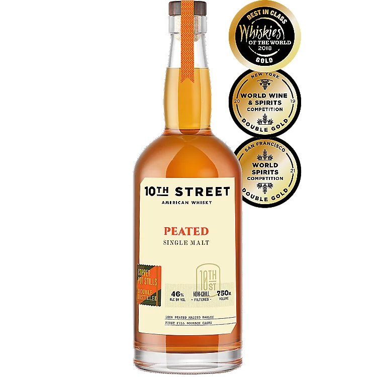 10TH STREET AMERICAN WHISKEY PEATED SINGLE MALT 92 750ML