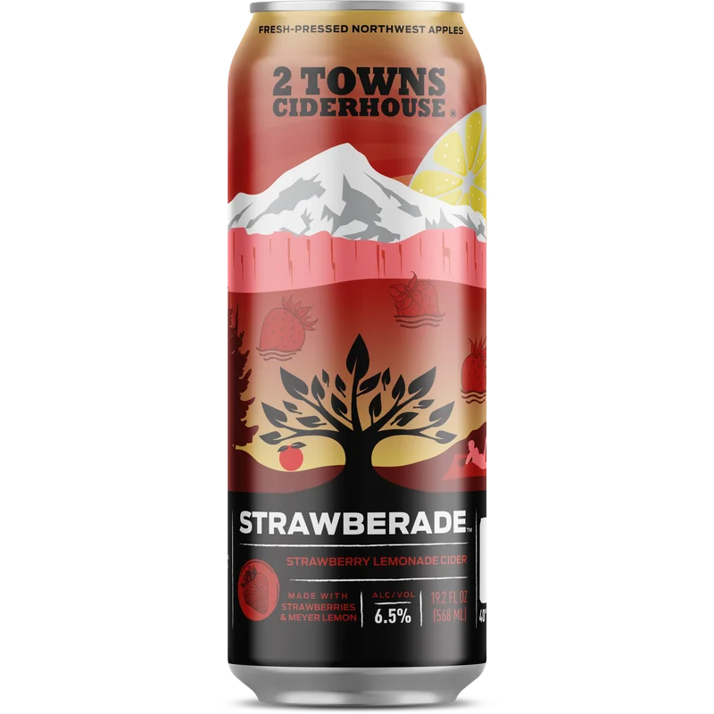 2 Towns Ciderhouse \'Strawberade\' Strawberry - Lemonade Cider, Oregon